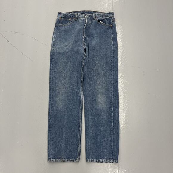 Vintage 90s Levi's 501xx Blue Straight Leg Jeans 34x31
